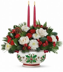 Teleflora's Holly Days Centerpiece from Fields Flowers in Ashland, KY